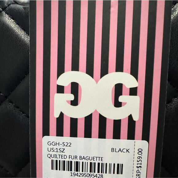 NWT Gilda Paris Quilted Fur Baguette Bag | SHIPS OUT SAME DAY or NEXT DAY - Picture 4 of 7